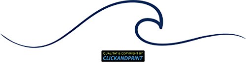 CLICKANDPRINT Aufkleber » Wellensilhouette, 30x5,9cm, Dunkelblau • Dekoaufkleber/Autoaufkleber/Sticker/Decal/Vinyl von CLICKANDPRINT