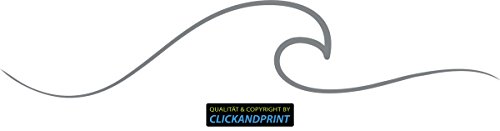 CLICKANDPRINT Aufkleber » Wellensilhouette, 40x7,8cm, Silbergrau Metallic • Dekoaufkleber/Autoaufkleber/Sticker/Decal/Vinyl von CLICKANDPRINT