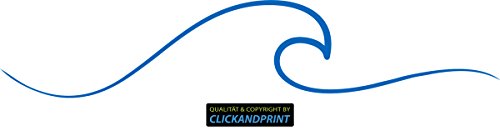 CLICKANDPRINT Aufkleber » Wellensilhouette, 60x11,7cm, Azurblau • Dekoaufkleber/Autoaufkleber/Sticker/Decal/Vinyl von CLICKANDPRINT