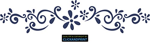 CLICKANDPRINT Aufkleber » florales Tribal, 30x6,6cm, Dunkelblau • Wandtattoo/Wandaufkleber/Wandsticker/Wanddeko/Vinyl von CLICKANDPRINT