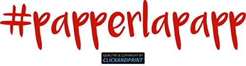 CLICKANDPRINT Aufkleber » #papperlapapp, 20x4,1cm, Hellrot • Dekoaufkleber/Autoaufkleber/Sticker/Decal/Vinyl von CLICKANDPRINT