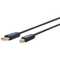 Clicktronic - USB-A-auf-USB-B 2.0 Adapterkabel, Premium-Kabel USB-A-Stecker USB-B-2.0-Stecker 1,8 m 480 Mbit/s. Kabellänge 1.8 m von CLICKTRONIC