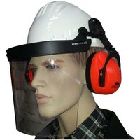 Bauhelm mit Gesichts- und Gehörschutz in versch. Farben weiß von CLIMAX