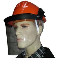 Bauhelm mit Gesichtsschutz in versch. Farben orange Bauhelm mit Gesichtsschutz in versch. Farben orange von CLIMAX