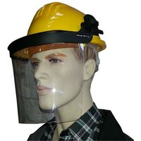 Bauhelm mit Gesichtsschutz in versch. Farben gelb von CLIMAX