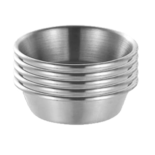 CLINGRE boutique shop uk 304 Edelstahl-Saucenteller-Set, Gewürzschalen, verdickte runde Ketchup-Tabletts, stapelbare Snackteller Dip-Schale(Golden,5cm) von CLINGRE boutique shop uk