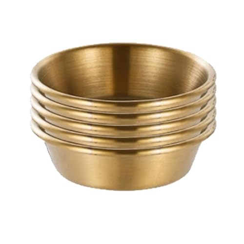 CLINGRE boutique shop uk 304 Edelstahl-Saucenteller-Set, Gewürzschalen, verdickte runde Ketchup-Tabletts, stapelbare Snackteller Dip-Schale(Silver,6cm) von CLINGRE boutique shop uk