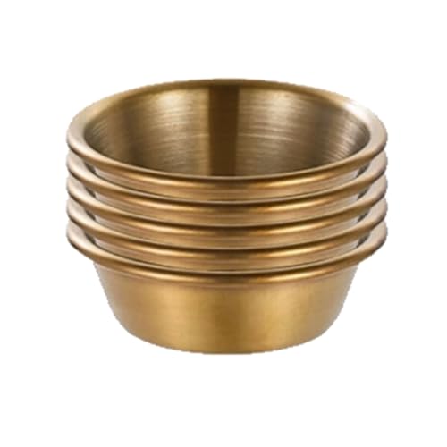 CLINGRE boutique shop uk 304 Edelstahl-Saucenteller-Set, Gewürzschalen, verdickte runde Ketchup-Tabletts, stapelbare Snackteller Dip-Schale(Silver,8cm) von CLINGRE boutique shop uk