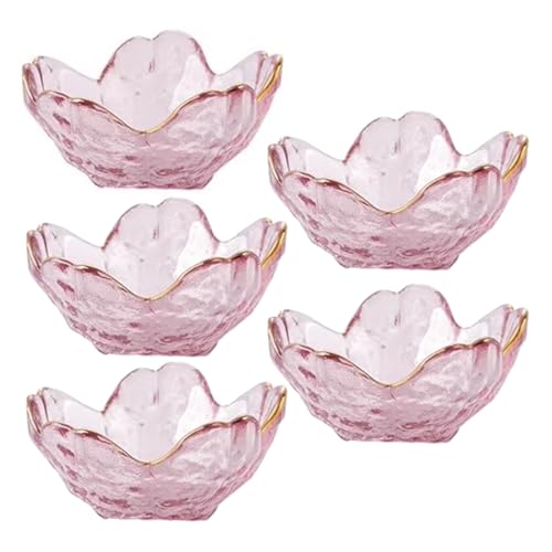CLINGRE boutique shop uk Handgefertigte Dip-Schale aus Glas, 8,3 cm, Kirschblüten-Saucenschale, bleifrei, gehämmerte Textur, kleiner Gewürzteller for Zuhause und Privatunterkünfte Dip-Schale(Rose) von CLINGRE boutique shop uk