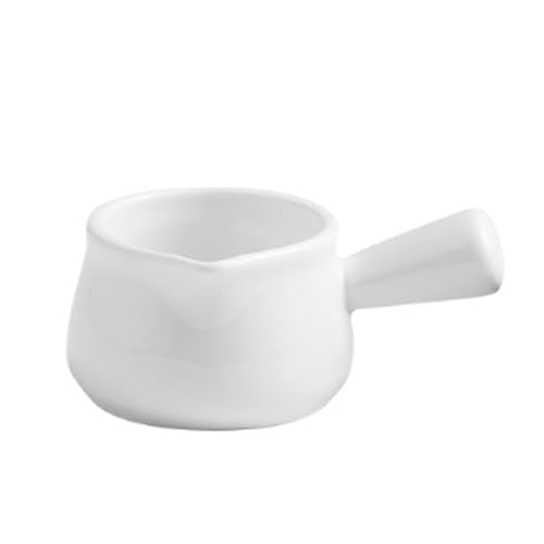 CLINGRE boutique shop uk Keramik-Milchbecher – 80 ml 430 ml Kaffeeweißerkännchen mit Ausguss – Bleifreier, bei hohen Temperaturen gebrannter Porzellankrug for Steaksauce Dip-Schale(Blanc,80ml) von CLINGRE boutique shop uk