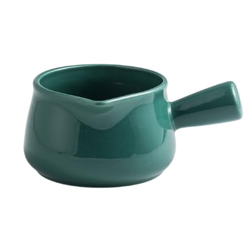CLINGRE boutique shop uk Keramik-Milchbecher – 80 ml 430 ml Kaffeeweißerkännchen mit Ausguss – Bleifreier, bei hohen Temperaturen gebrannter Porzellankrug for Steaksauce Dip-Schale(Dark green,430ml) von CLINGRE boutique shop uk