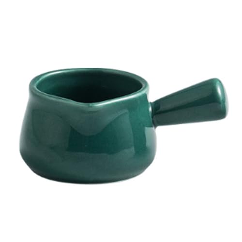CLINGRE boutique shop uk Keramik-Milchbecher – 80 ml 430 ml Kaffeeweißerkännchen mit Ausguss – Bleifreier, bei hohen Temperaturen gebrannter Porzellankrug for Steaksauce Dip-Schale(Dark green,80ml) von CLINGRE boutique shop uk