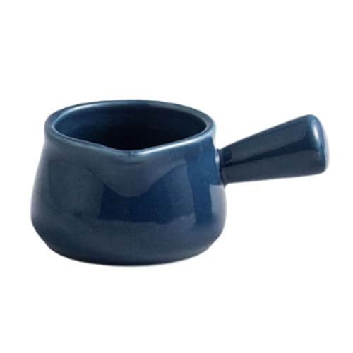 CLINGRE boutique shop uk Keramik-Milchbecher – 80 ml 430 ml Kaffeeweißerkännchen mit Ausguss – Bleifreier, bei hohen Temperaturen gebrannter Porzellankrug for Steaksauce Dip-Schale(Navy blue,80ml) von CLINGRE boutique shop uk