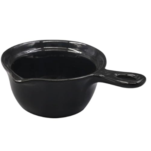 CLINGRE boutique shop uk Keramik-Milchbecher mit Henkel, tropffreier Ausgießer, for Kaffee, Honigsaucen, mikrowellen-, spülmaschinen- und ofenfest Dip-Schale(Svart,Small) von CLINGRE boutique shop uk