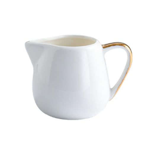 CLINGRE boutique shop uk Milchbecher aus Keramik mit Goldrand, 3 Größen, elegante Espresso-Sahnekännchen mit rutschfestem Boden – spülmaschinenfest, westliches Geschirr Dip-Schale(6.5 * 4.8cm) von CLINGRE boutique shop uk