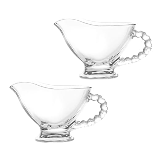 CLINGRE boutique shop uk Milchkännchen aus Glas mit Henkel – 120 ml Espresso-Milchaufschäumer-Krug, hitzebeständiger Soßenbecher for Honig, Dip-Saucen Dip-Schale von CLINGRE boutique shop uk