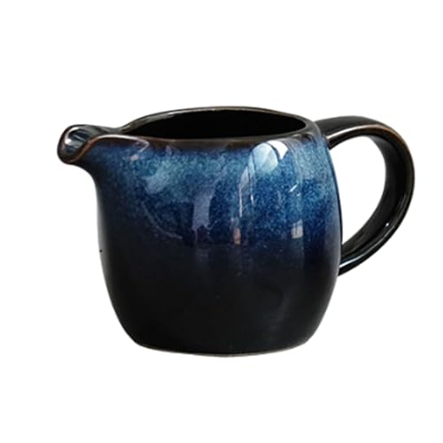 CLINGRE boutique shop uk Milchkännchen aus Keramik im Ofen – 80 ml, einzigartige Glasur, Kaffeeweißerkännchen, 1300 °C hochgebrannter Soßenausgießer mit Ausguss Dip-Schale(Dark blue) von CLINGRE boutique shop uk