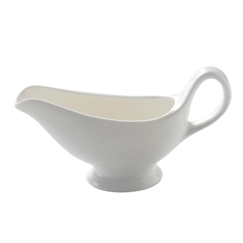 CLINGRE boutique shop uk Safttopf aus Keramik, eleganter Krug for Saft und Soßen, bei hoher Temperatur gebrannter Servierer mit weißer Glasur und rutschfester Basis, Restaurantgeschirr Dip-Schale von CLINGRE boutique shop uk