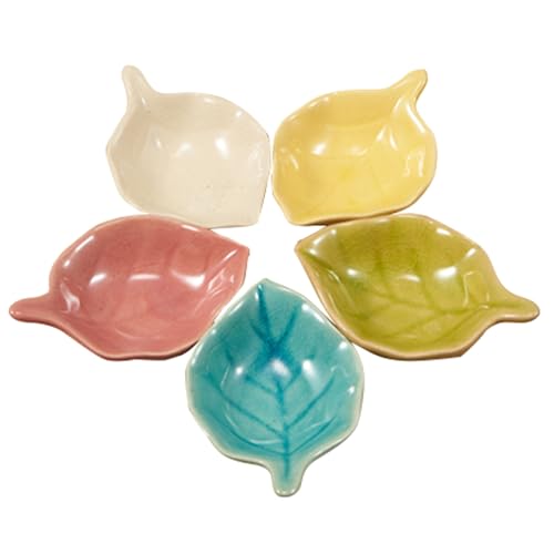Chinesische Keramik-Dip-Untertasse mit Eis-Knistern-Glasur – 3 Größen, traditionelles, bei hohen Temperaturen gebranntes Sojasaucen-Geschirr for Hot Pot, Sushi Dip-Schale(8.5cm 5 pcs set) von CLINGRE boutique shop uk