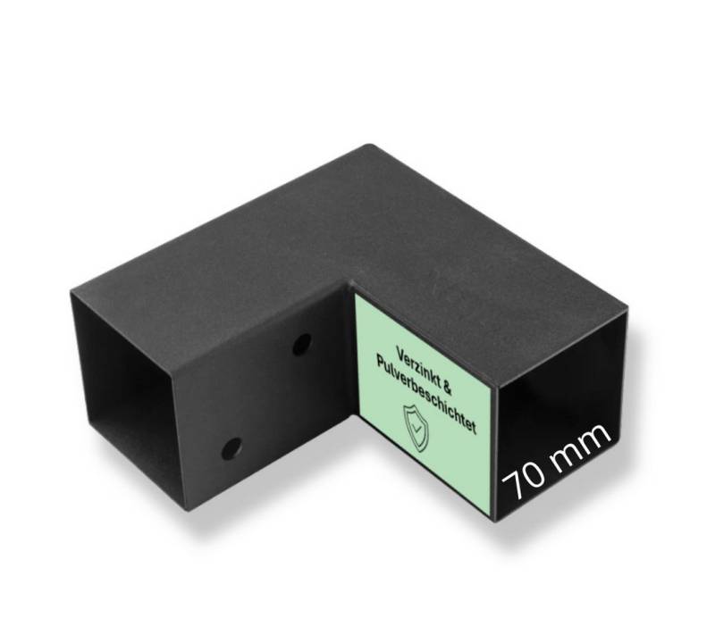CLIP`N`SHADE Pfostenbeschlag Pfostenbeschlag Pfostenverbinder für 70x70 mm Eckverbinder, Pulverbeschichtete 2mm starke Stahlkonstruktion von CLIP`N`SHADE