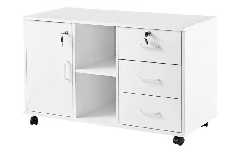 Ofcasa Aktenschrank Rollcontainer Abschließbar mit 3 Schubladen (1er Set) Büroschrank mit Rollen von Ofcasa
