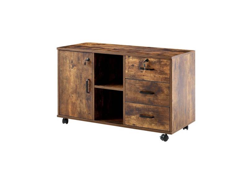 Ofcasa Aktenschrank Rollcontainer Abschließbar mit 3 Schubladen (1er Set) Büroschrank mit Rollen von Ofcasa
