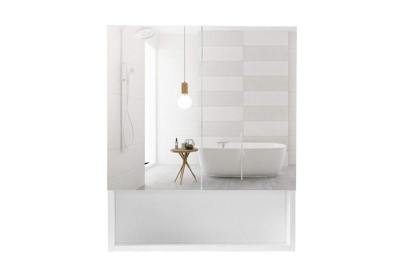 CLIPOP Badezimmerspiegelschrank Badschrank mit Spiegeltür (1er Set) Hängeschrank mit verstellbarer Ablage von CLIPOP