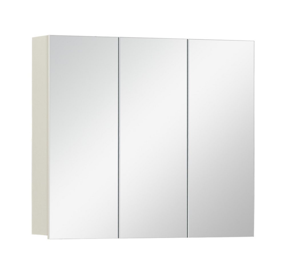 CLIPOP Badezimmerspiegelschrank Spiegelschrank 3-Türiger Wandschrank, Hängeschrank mit verstellbarer Ablage von CLIPOP
