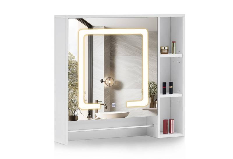 Ofcasa Badezimmerspiegelschrank Wandspiegelschrank mit Touchschalter 74x70x15.5cm Hängeschrank von Ofcasa