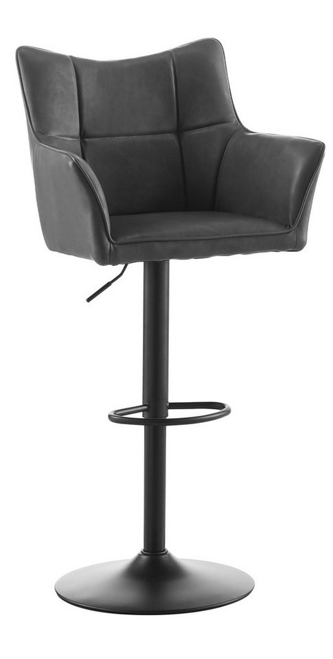 Ofcasa Barhocker 360° Drehbar gepolstert Tresenhocker (1er Set), Kunstlederstuhl mit Rückenlehne und Fußstütze von Ofcasa