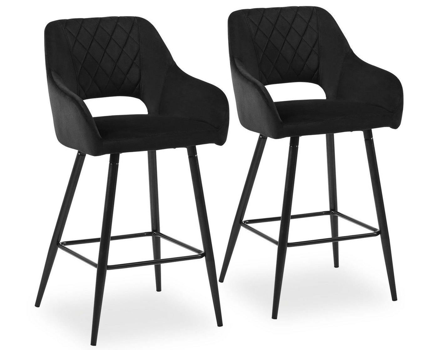 Ofcasa Barhocker Barstuhl aus Samtstoff (2er Set), Gepolsterte Küchenstuhl mit Fußstütze, Sitzhöhe 73cm von Ofcasa