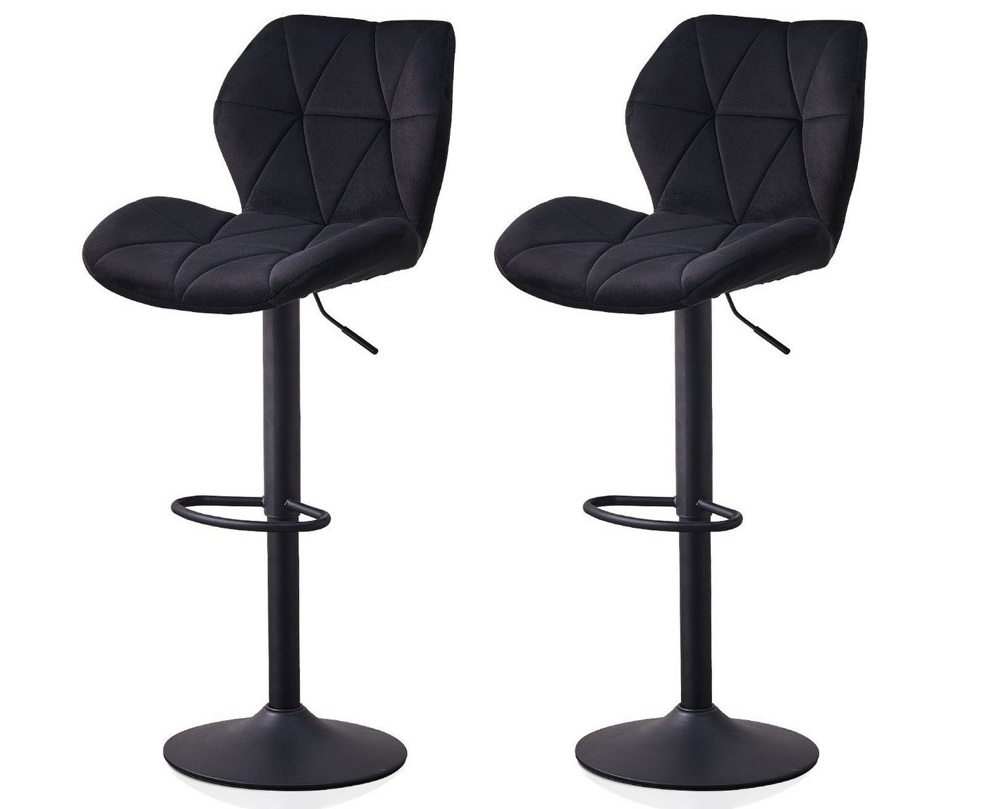 Ofcasa Barhocker Barstuhls aus samt (2er Set), Retro Bistrohocker Tresenhocker höhenverstellbar mit lehne drehbar von Ofcasa