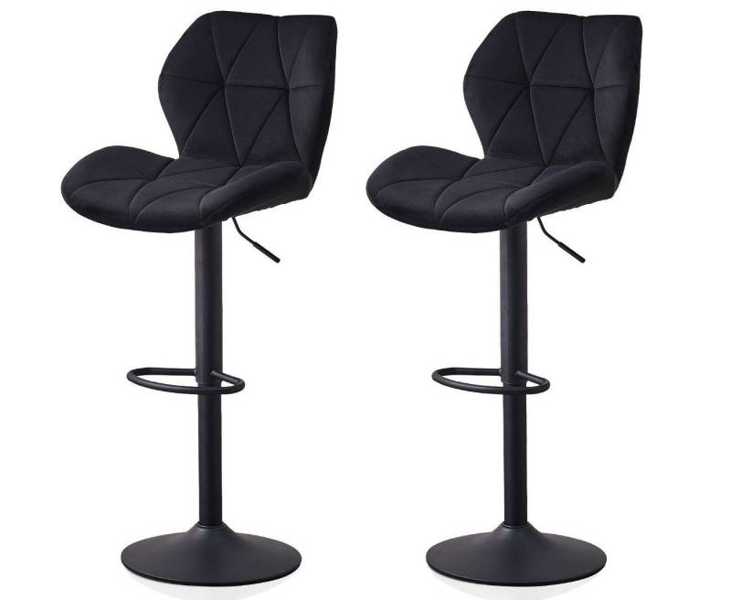 Ofcasa Barhocker Barstuhls aus samt (2er Set), Retro Bistrohocker Tresenhocker höhenverstellbar mit lehne drehbar von Ofcasa