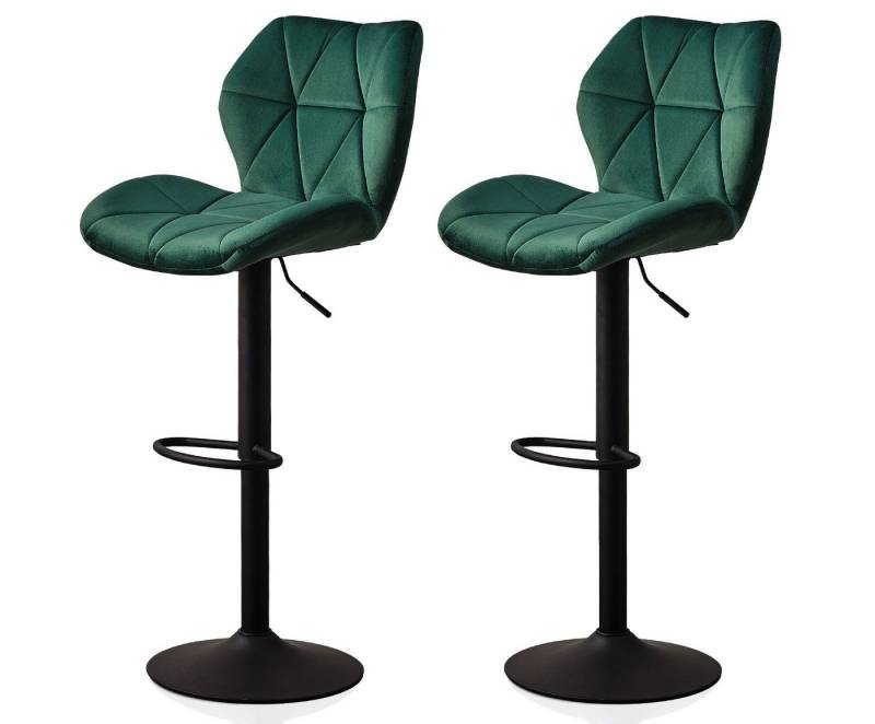 Ofcasa Barhocker Barstuhls aus samt (2er Set), Retro Bistrohocker Tresenhocker höhenverstellbar mit lehne drehbar von Ofcasa