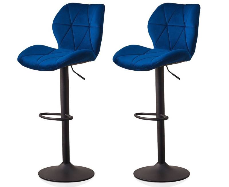 Ofcasa Barhocker Barstuhls aus samt (2er Set), Retro Bistrohocker Tresenhocker höhenverstellbar mit lehne drehbar von Ofcasa