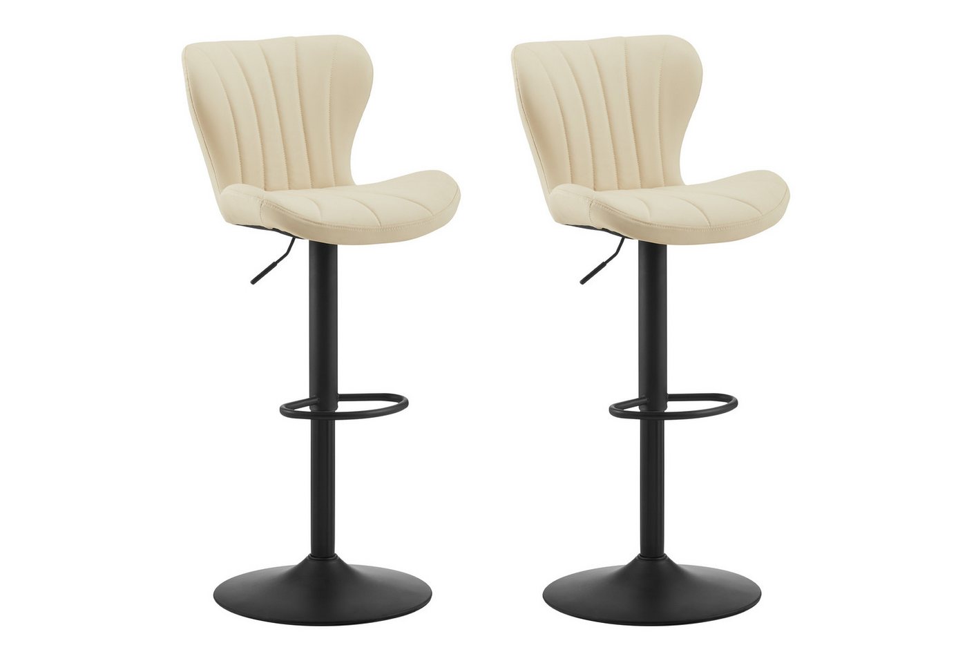 Ofcasa Barhocker Höhenverstellbarer Hocker (2er Set), 360° Drehstuhl mit Rückenlehne Fußstütze Barstuhl aus Kunstleder von Ofcasa
