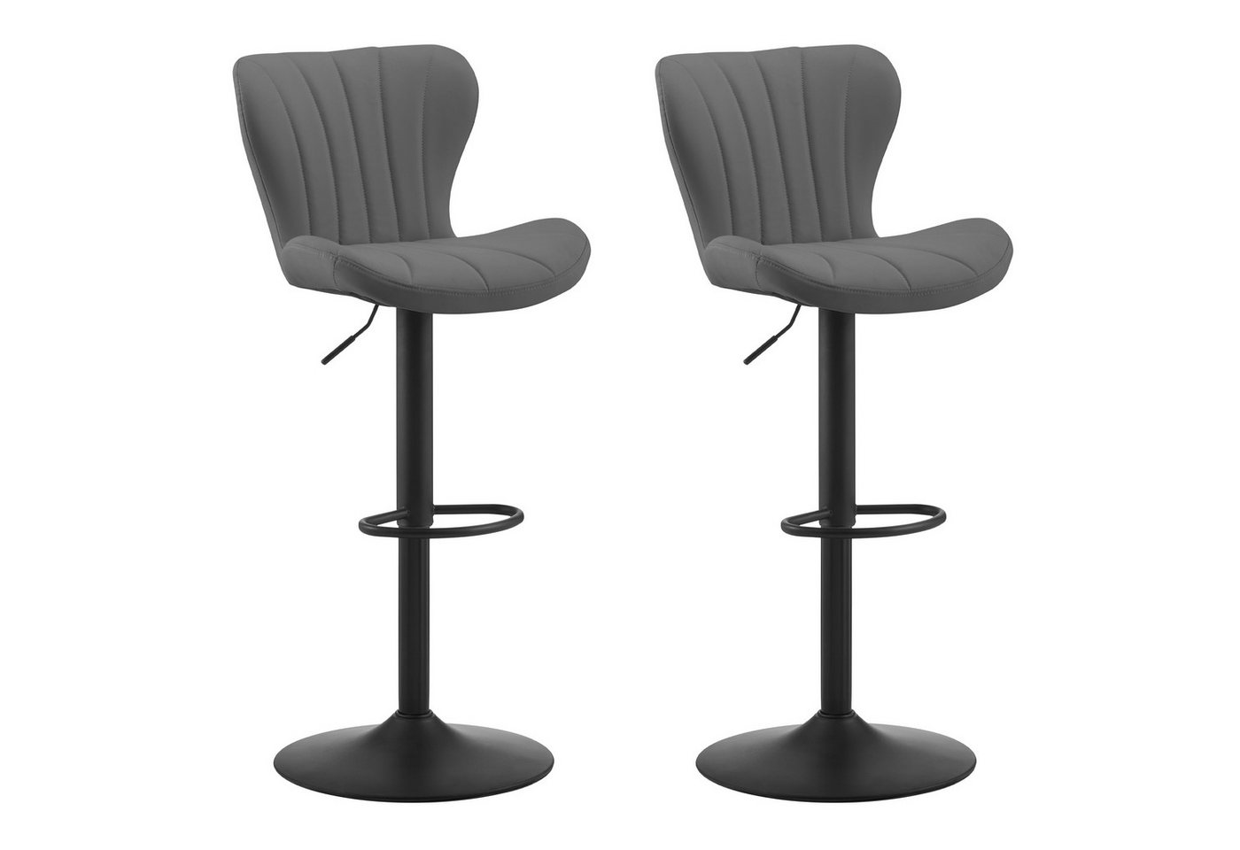 Ofcasa Barhocker Höhenverstellbarer Hocker (2er Set), 360° Drehstuhl mit Rückenlehne Fußstütze Barstuhl aus Kunstleder von Ofcasa