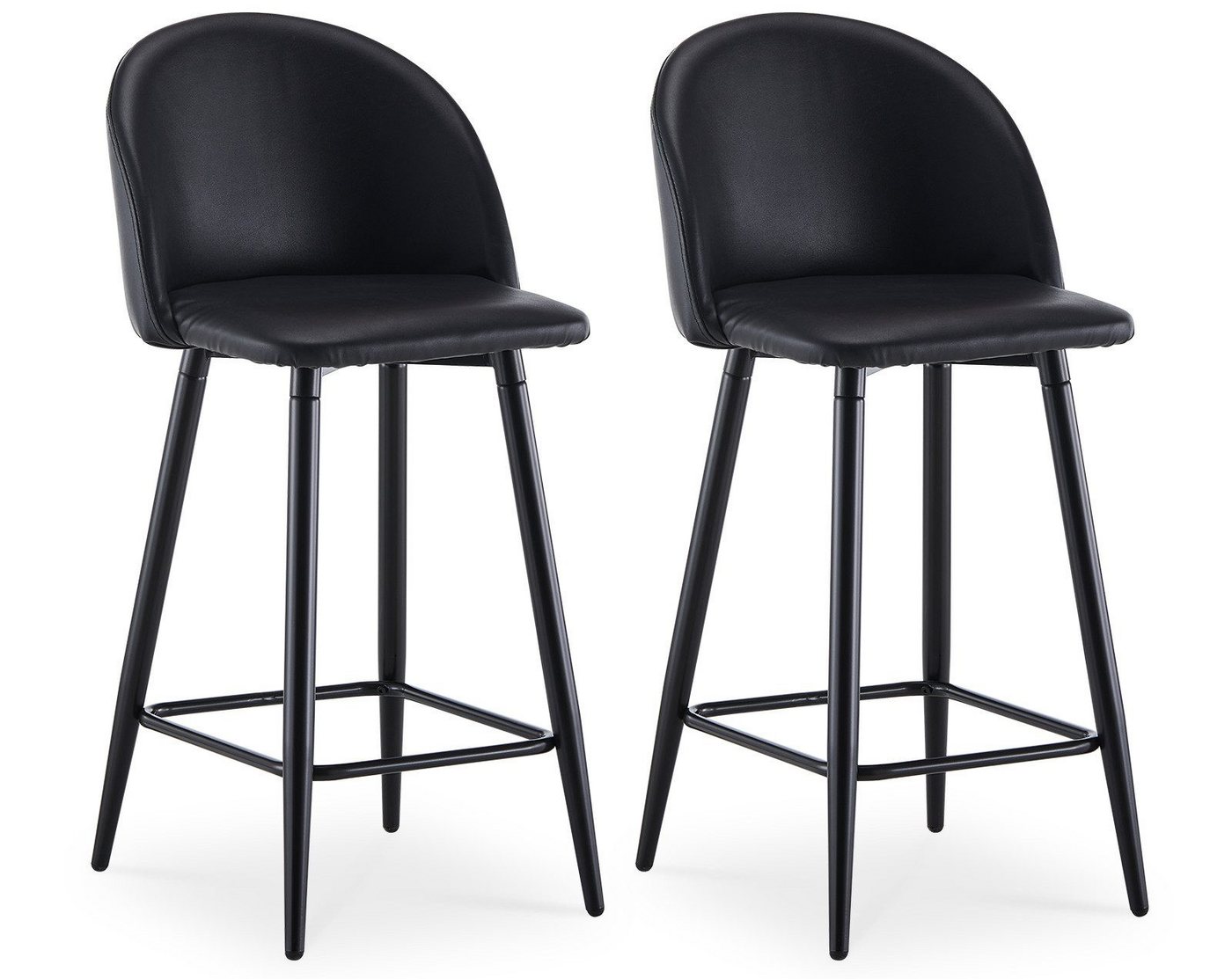 Ofcasa Barhocker Kunstleder Barstool (2er Set), Moderne Thekenhocker mit Rückenlehne, Esszimmerstühle, Sitzhöhe 65cm von Ofcasa