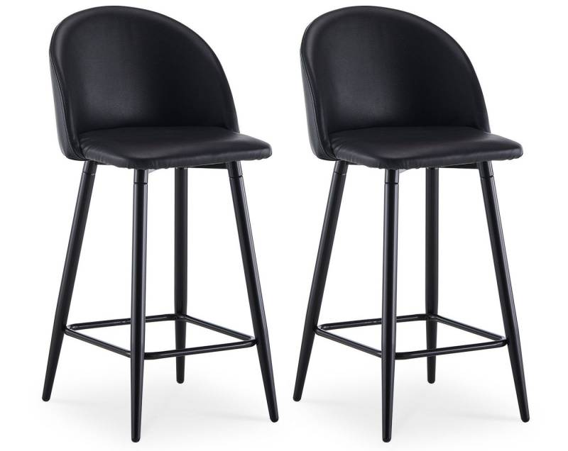 Ofcasa Barhocker Kunstleder Barstool (2er Set), Moderne Thekenhocker mit Rückenlehne, Esszimmerstühle, Sitzhöhe 65cm von Ofcasa