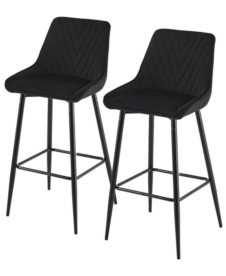 Ofcasa Barhocker Samtbarstuhl (2er Set), Gepolsterter Küchenstuhl, Sitzhöhe 75cm von Ofcasa