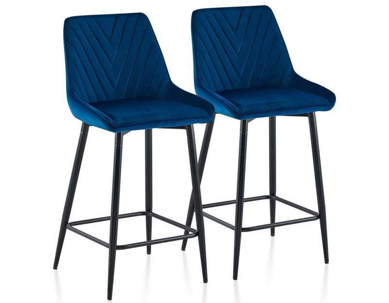Ofcasa Barhocker Samtstuhl (2er im Set), Ergonomische Gepolstert Arbeitshocker, Esszimmerstuhl Sitzhöhe 65.5cm von Ofcasa