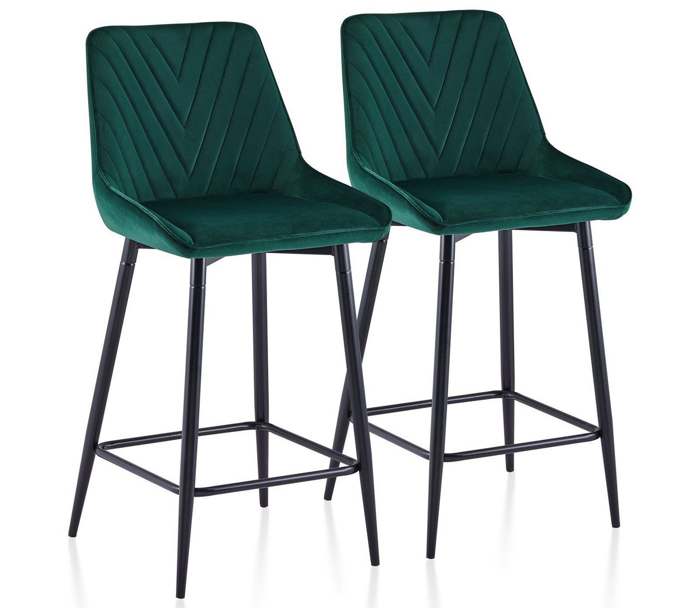 Ofcasa Barhocker Samtstuhl (2er im Set), Ergonomische Gepolstert Arbeitshocker, Esszimmerstuhl Sitzhöhe 65.5cm von Ofcasa