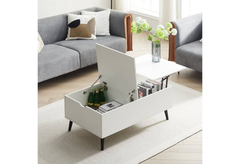 Ofcasa Couchtisch Sofatisch höhenverstellbarer (1 Tisch), Versenkbarer Wohnzimmertisch, Hubplatte Beistelltisch von Ofcasa