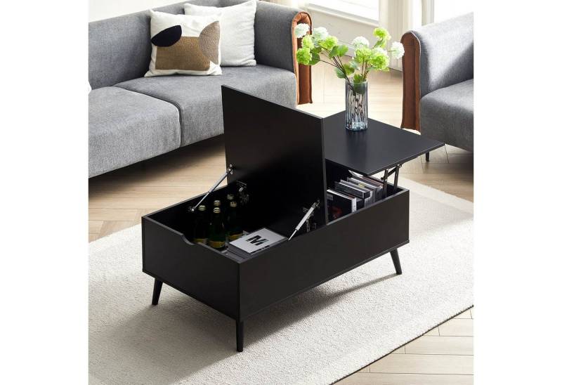 Ofcasa Couchtisch Sofatisch höhenverstellbarer (1 Tisch), Versenkbarer Wohnzimmertisch, Hubplatte Beistelltisch von Ofcasa
