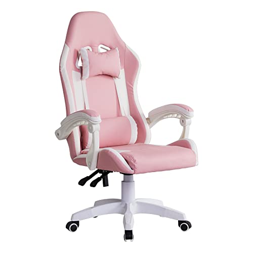CLIPOP Ergonomischer Gaming Stuhl Racing Computer Drehstuhl mit Kopfstütze und Lendenwirbelstütze, Kipp- und Verriegelungsfunktion, höhenverstellbarer Drehstuhl mit hoher Rückenlehne, Rennstühle von CLIPOP