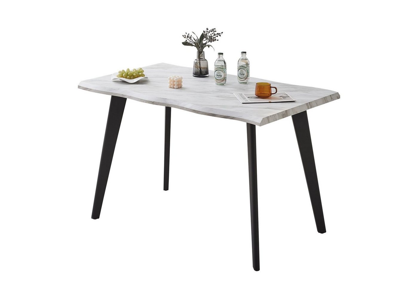 CLIPOP Esstisch 120x73x76.5cm Esszimmertisch (1 Tisch), Stromlinienförmiger Tisch im Holzstil von CLIPOP