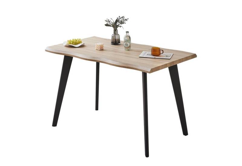 CLIPOP Esstisch 120x73x76.5cm Esszimmertisch (1 Tisch), Stromlinienförmiger Tisch im Holzstil von CLIPOP