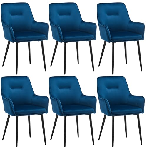 CLIPOP Esszimmerstuhl 6er Set mit Armlehne Küchenstuhl Polsterstuhl Wohnzimmerstuhl Sessel Sitzfläche aus Samt Loungesessel 6er Set für Esszimmer,Arbeitszimmer,Wohnzimmer,Schlafzimmer CLIPOP Esszimmerstuhl 6er Set mit Armlehne Küchenstuhl Polsterstuhl Wohnzimmerstuhl Sessel Sitzfläche aus Samt Loungesessel 6er Set für Esszimmer,Arbeitszimmer,Wohnzimmer,Schlafzimmer von CLIPOP