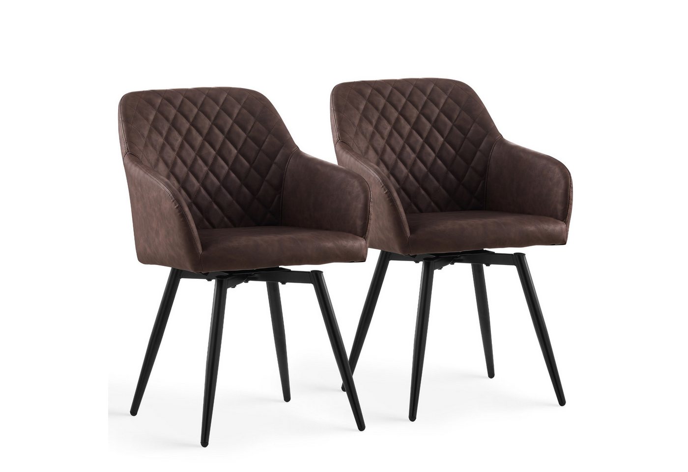 Ofcasa Esszimmerstuhl Drehstuhl (2er Set), Gepolsterter Küchenstuhl aus Kunstleder von Ofcasa