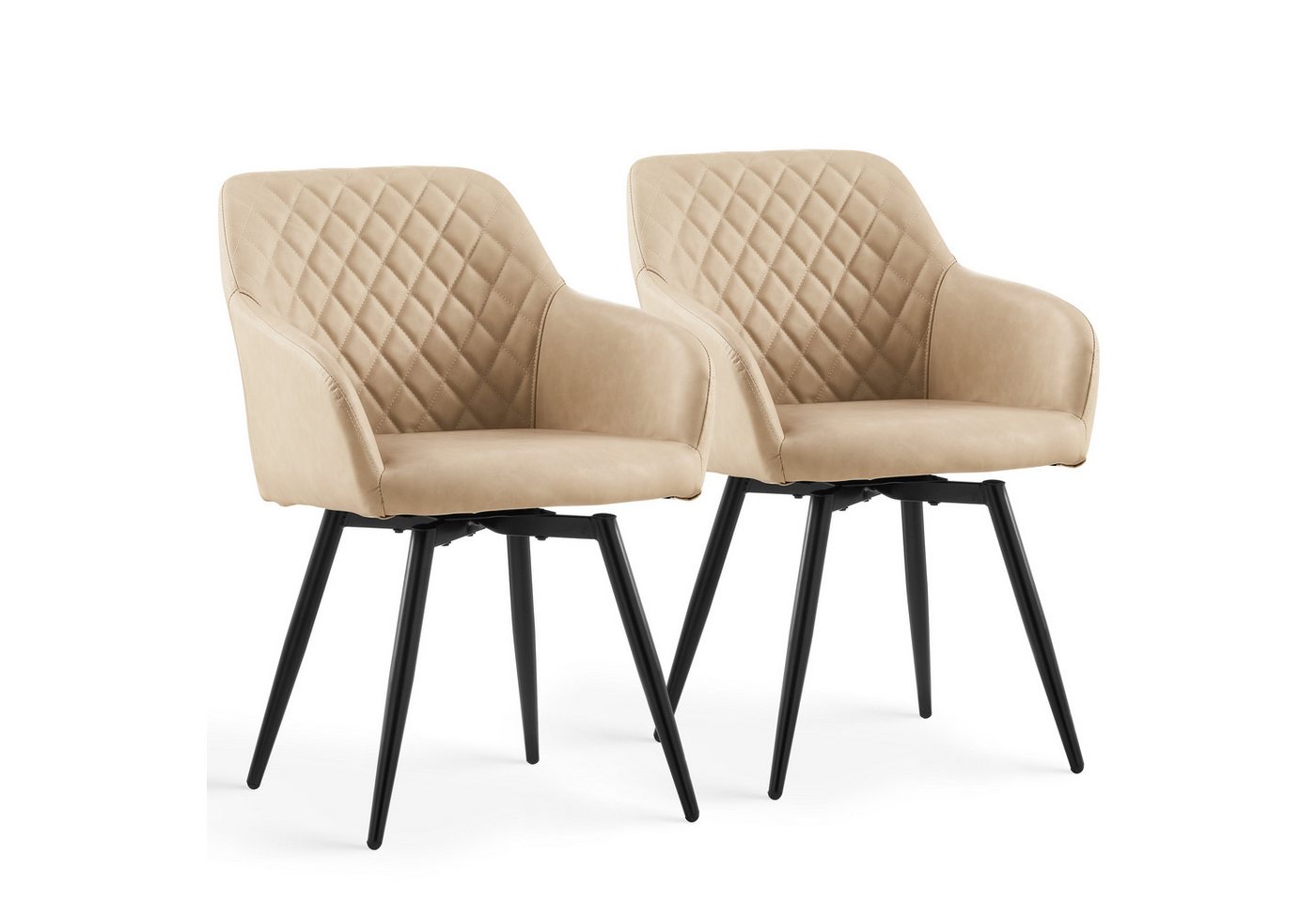 Ofcasa Esszimmerstuhl Drehstuhl (2er Set), Gepolsterter Küchenstuhl aus Kunstleder von Ofcasa